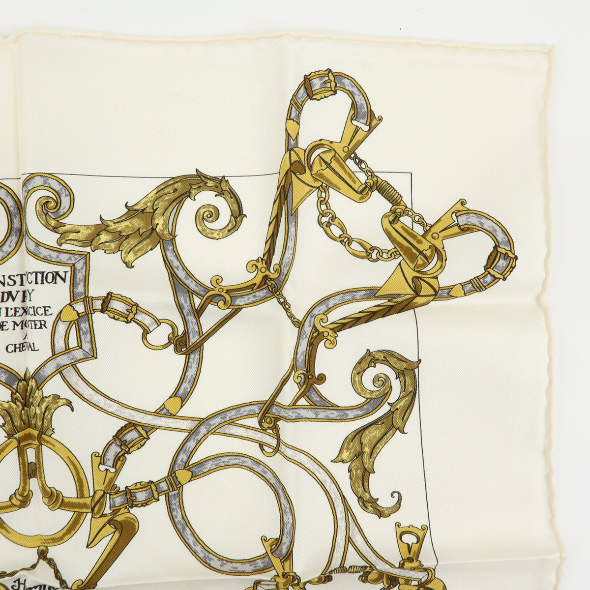 Hermes Carré 40 Silk, White, Silk, Scarf