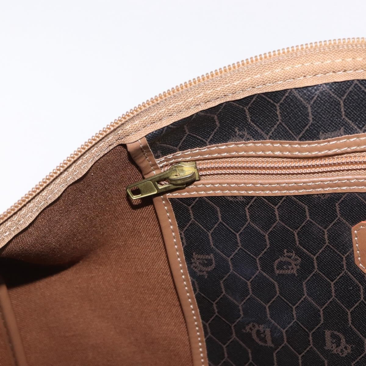Christian Dior Vintage Honeycomb Boston Canvas and Leather, Black, Canvas, Travel Bag