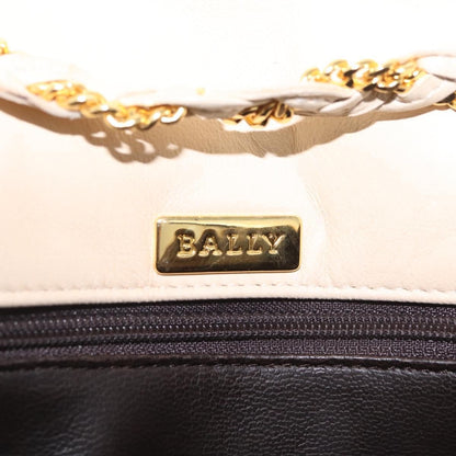 Bally Vintage Chain Quilted Leather, Neutral, Leather, Shoulder Bag