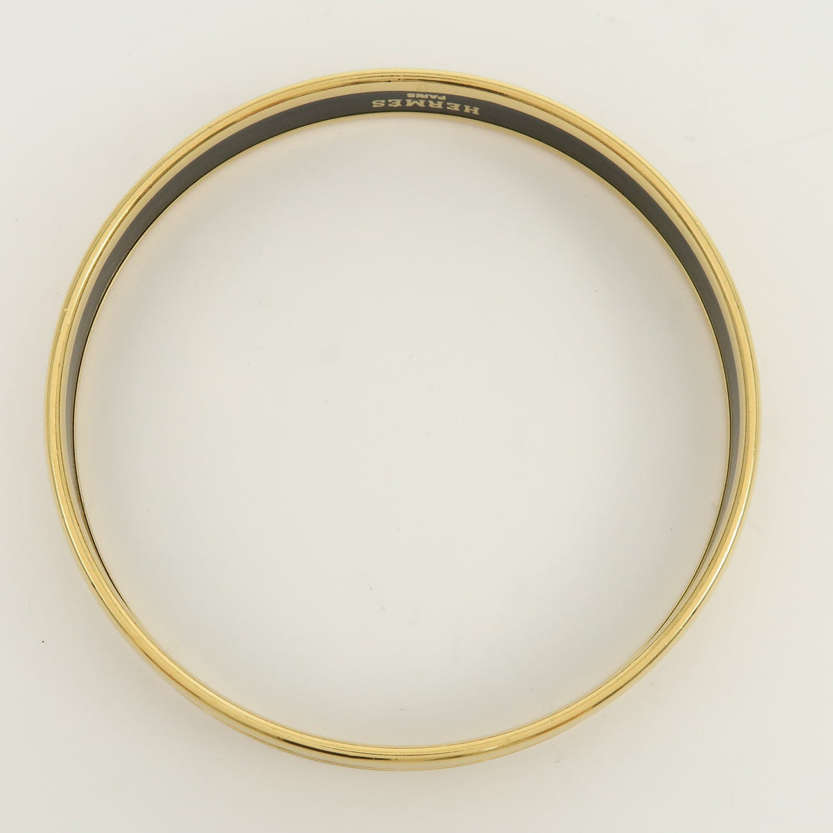 Hermes Bangle Printed Enamel, Yellow, Gold Plated, Bracelet