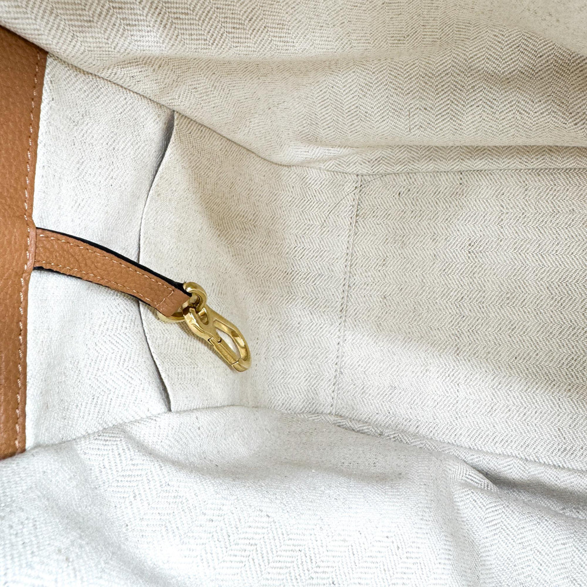 Loewe Hammock Leather, Brown, Leather, Handbag