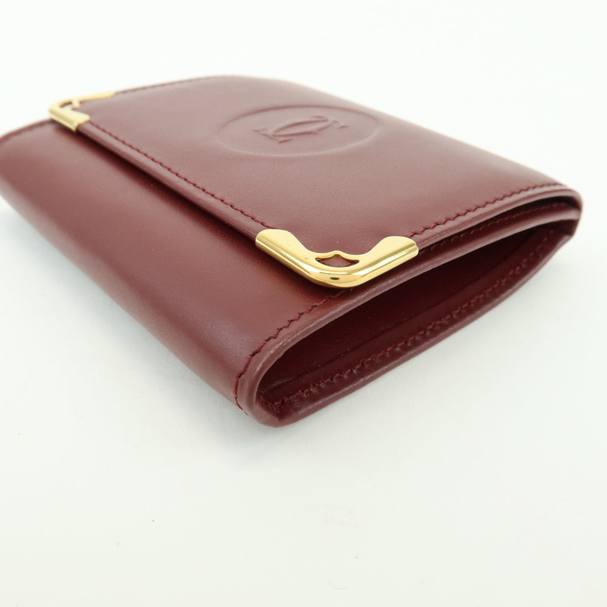 Cartier Coin Purse Must de Cartier Leather, Burgundy, Leather, Wallet