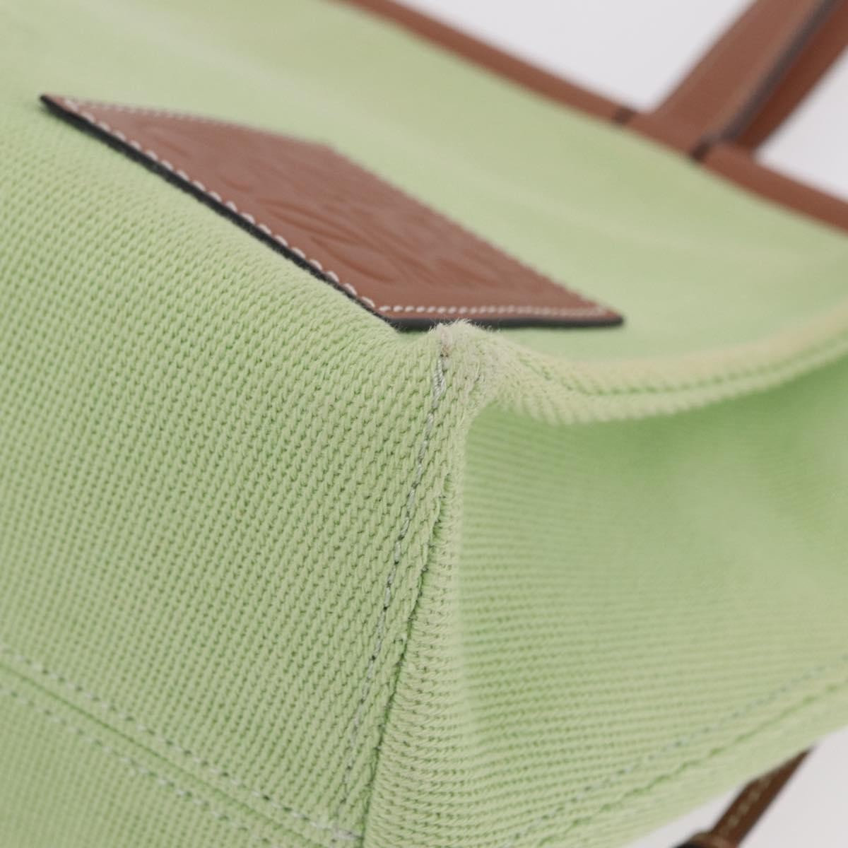 Loewe Cushion Canvas, Green, Canvas, Tote Bag