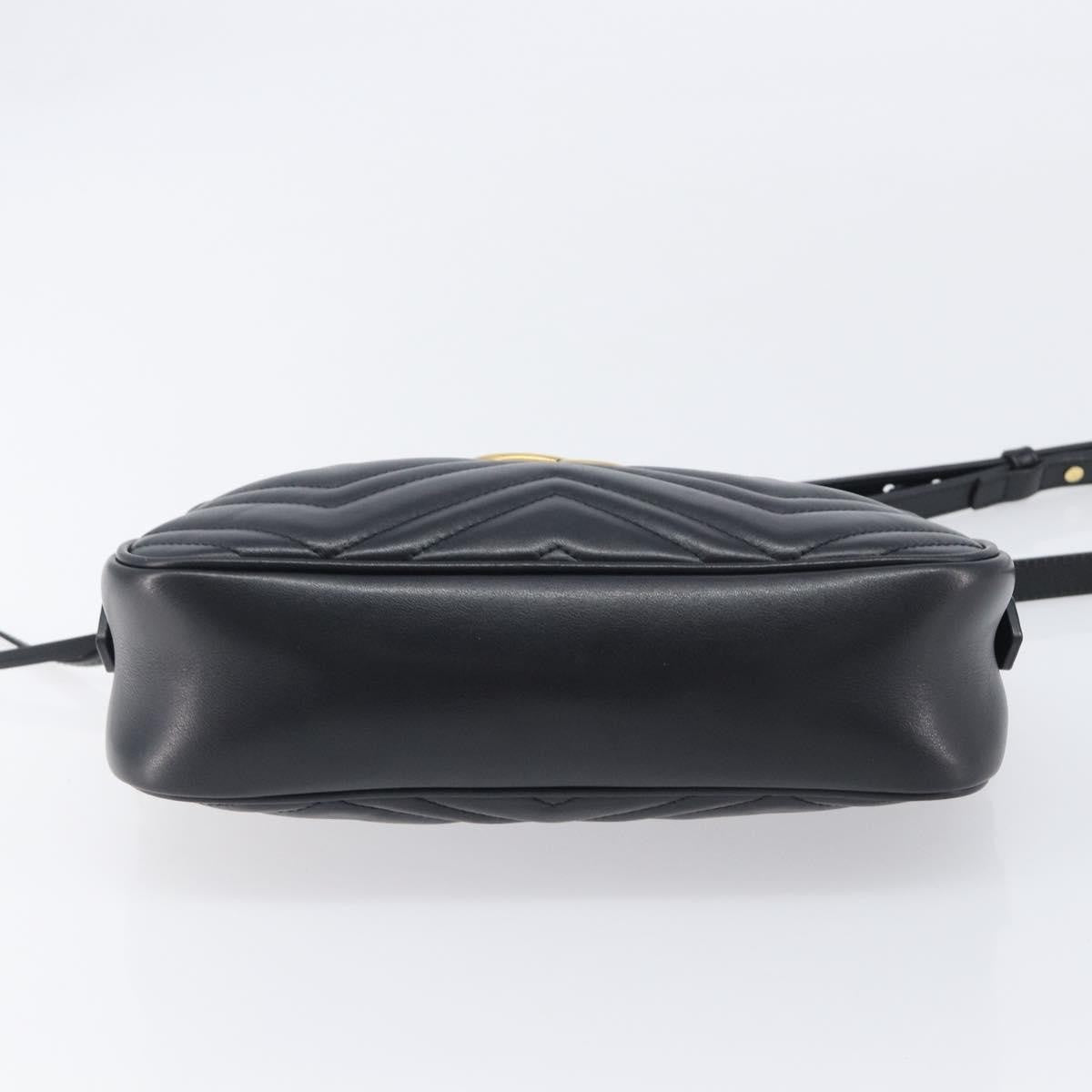 Gucci GG Marmont Matelasse Leather, Black, Leather, Shoulder Bag
