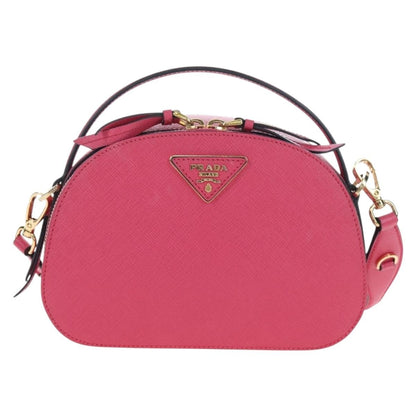 Prada Odette Top Handle Saffiano Leather, Pink, Leather, Handbag