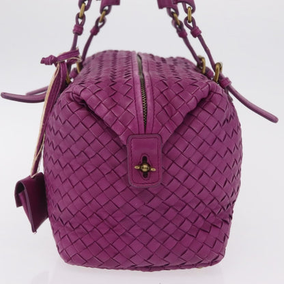 Bottega Veneta New Boston Intrecciato Nappa, Purple, Leather, Handbag