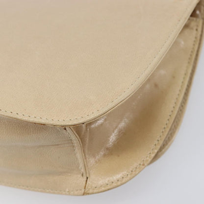Prada Resin Chain Ruffle Flap Leather, Beige, Leather, Handbag