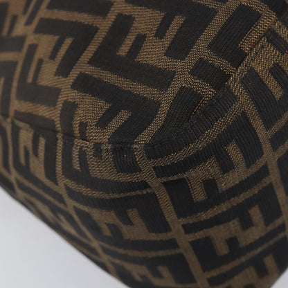 Fendi Round Flap Baguette Zucca Canvas, Black, Canvas, Shoulder Bag