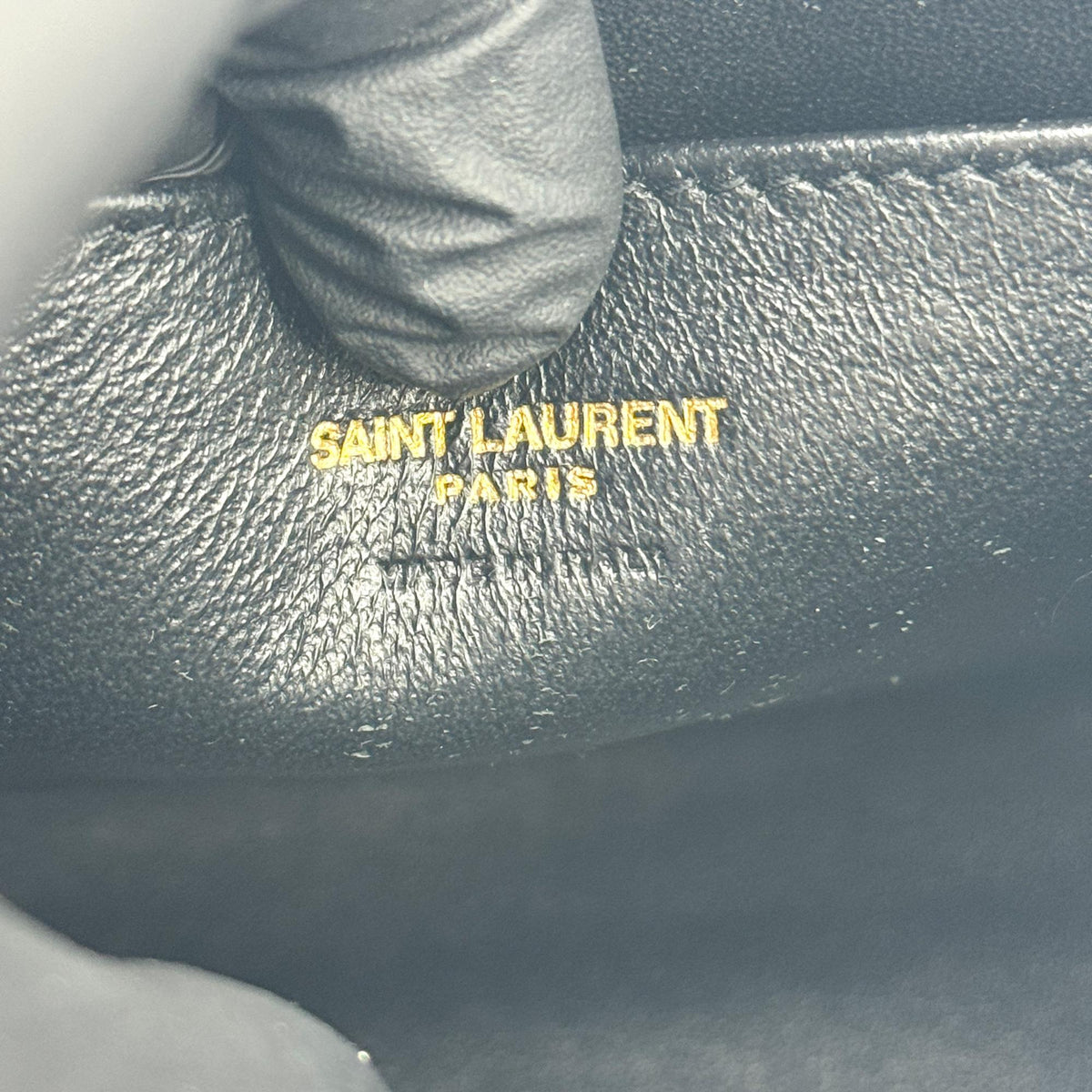 Saint Laurent Monogram Cabas Leather, Gray, Leather, Tote Bag