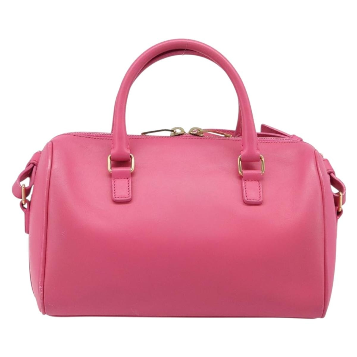 Saint Laurent Classic Duffle Leather, Pink, Leather, Handbag