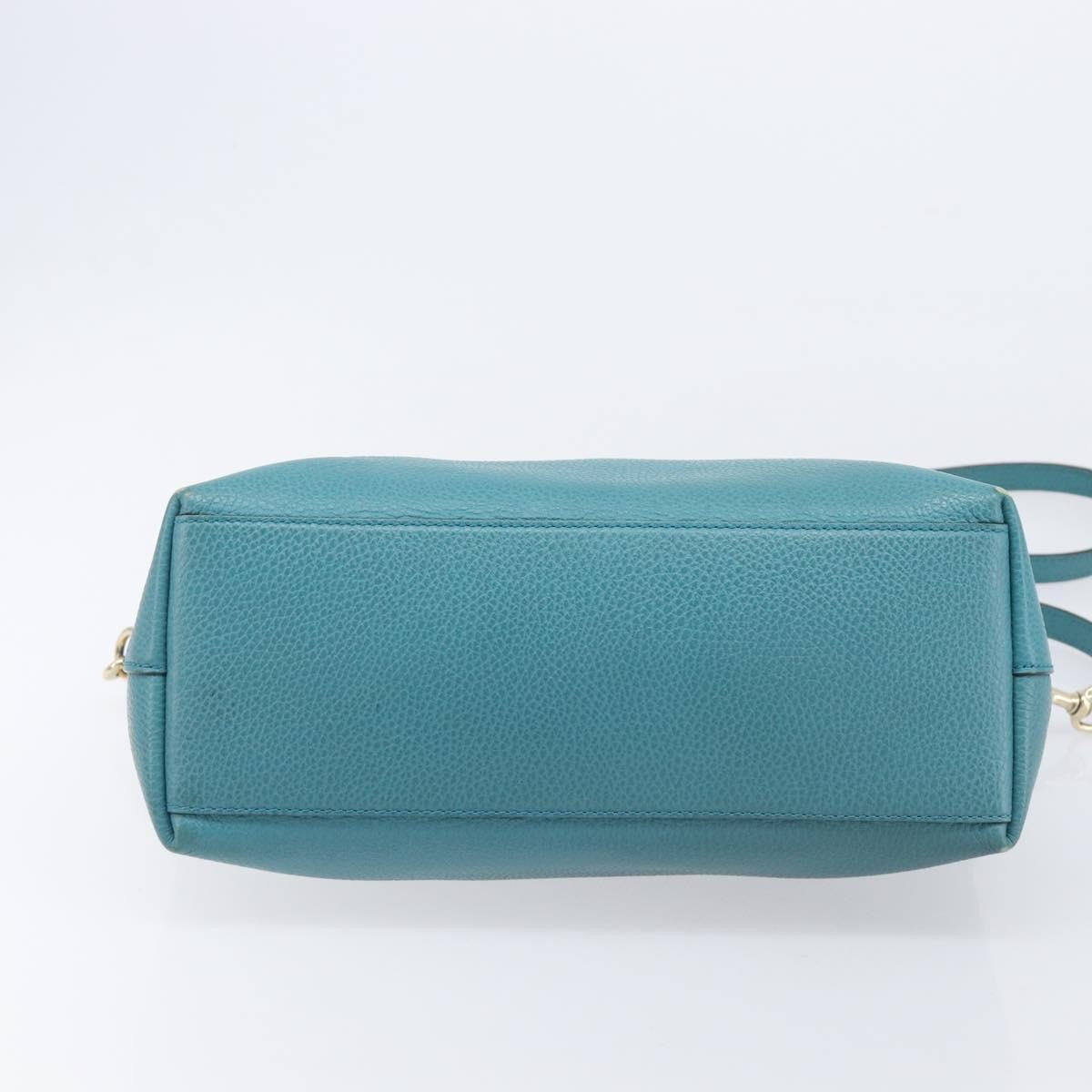 Gucci GG Charm Convertible Dome Satchel Leather, Blue, Leather, Handbag