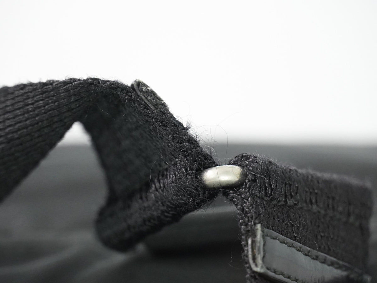 Prada Front Pocket Buckle Nylon, Black, Nylon, Backpack