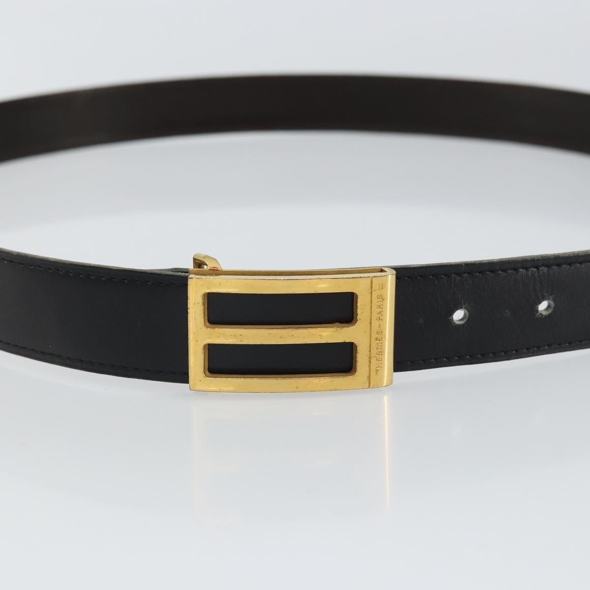 Hermes Buckle Belt Leather, Black, Leather, Belt
