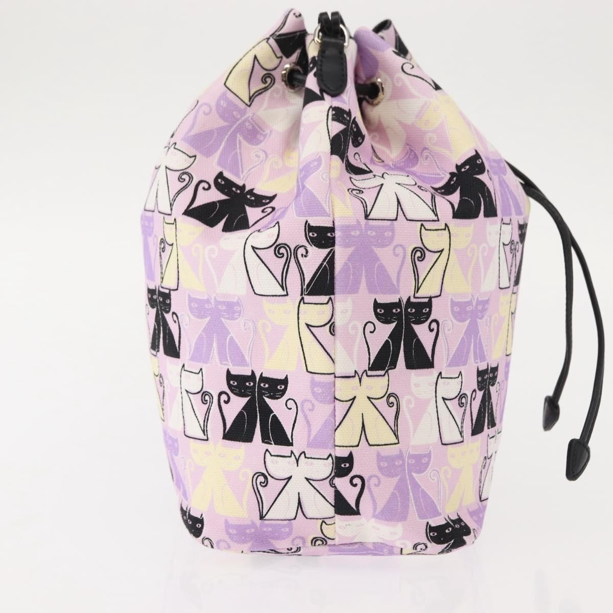 Miu Miu Drawstring Printed Canvas, Pink, Canvas, Clutch