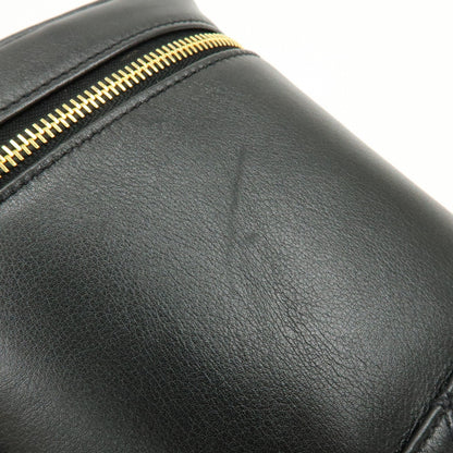 Chanel Vintage Cosmetic Case Lambskin, Black, Leather, Clutch