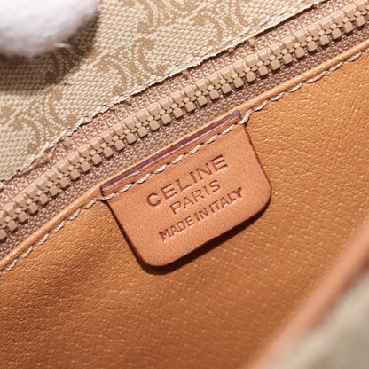 Celine Macadam Shoulder Canvas, Beige, Canvas, Crossbody Bag
