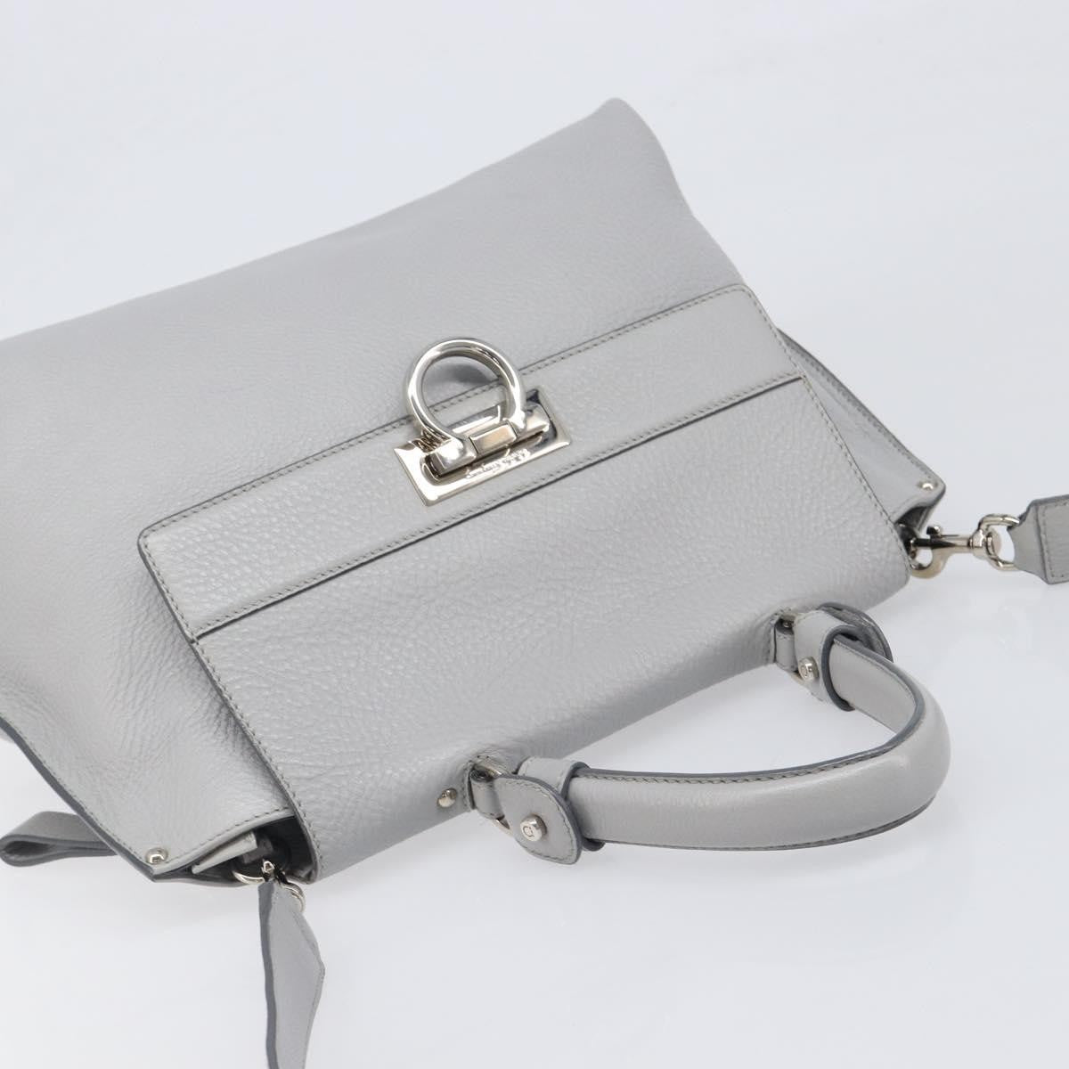 Salvatore Ferragamo Sofia Satchel Leather, Gray, Leather, Handbag