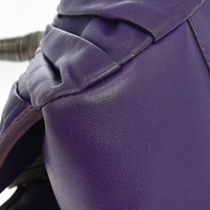 Christian Dior Plisse Frame Pleated Leather, Purple, Leather, Handbag