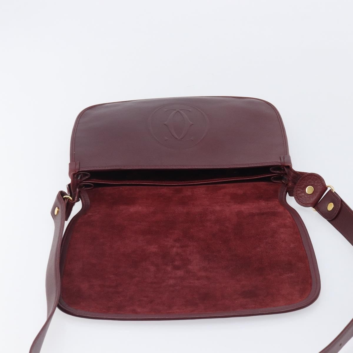 Cartier Must De Cartier Leather, Burgundy, Leather, Shoulder Bag