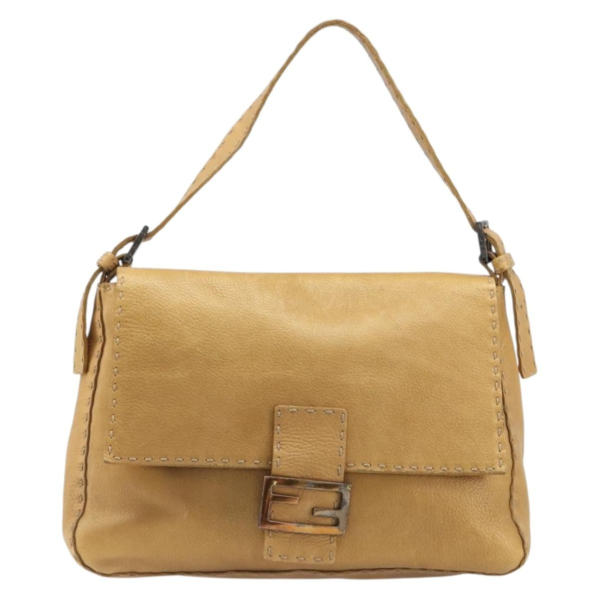 Fendi Selleria Leather, Brown, Leather, Shoulder Bag