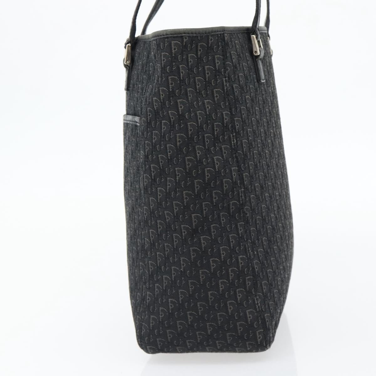Christian Dior Vintage Open Pocket Diorissimo Canvas, Black, Canvas, Tote Bag