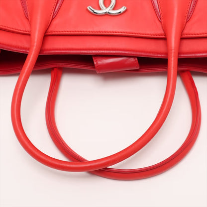 Chanel Cerf Executive Tote Leather, RED, LEATHER, Handbag