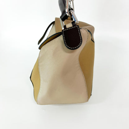 Loewe Puzzle Patchwork Leather, Brown, Calfskin, Handbag