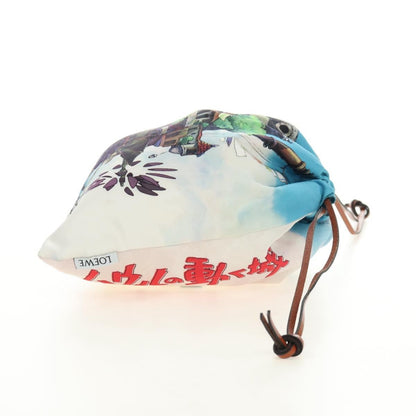 Loewe Paula Drawstring Printed Canvas, Blue, Canvas, Clutch