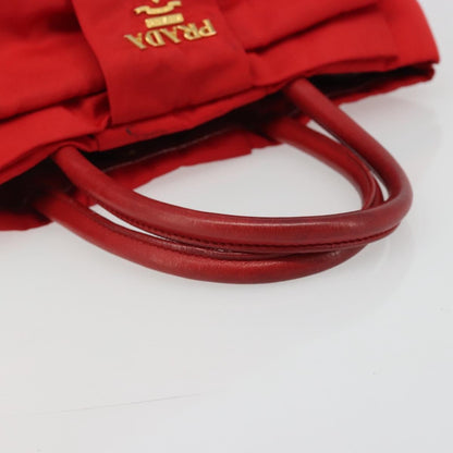 Prada Bow Tote Tessuto with Leather, Red, Nylon, Tote Bag