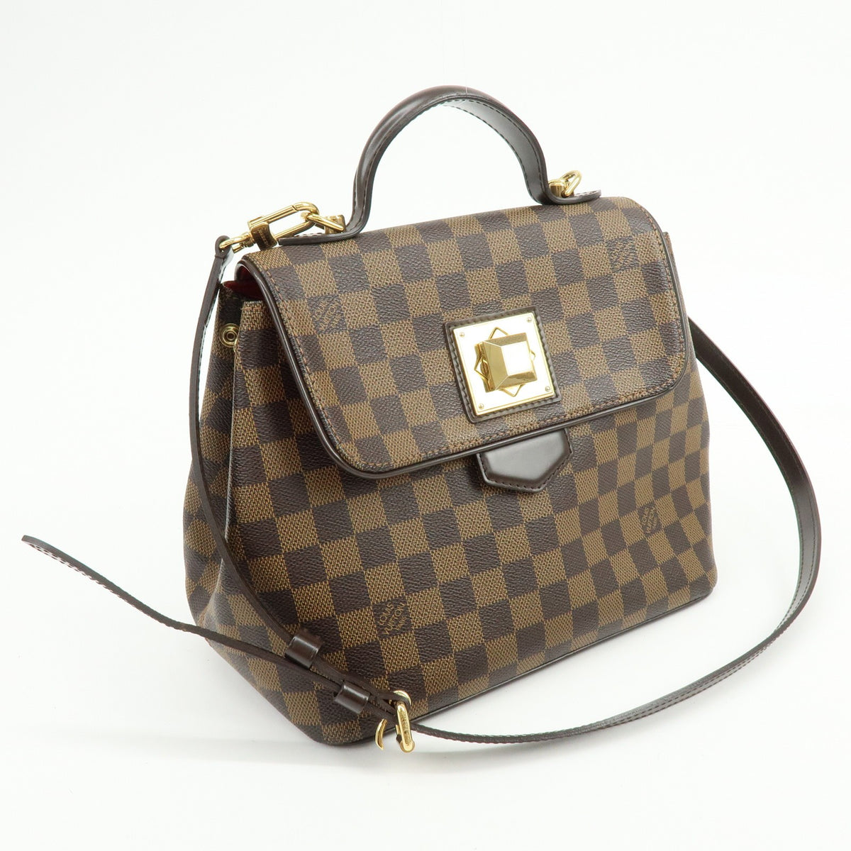 Louis Vuitton Bergamo Damier, Brown, Canvas, Handbag