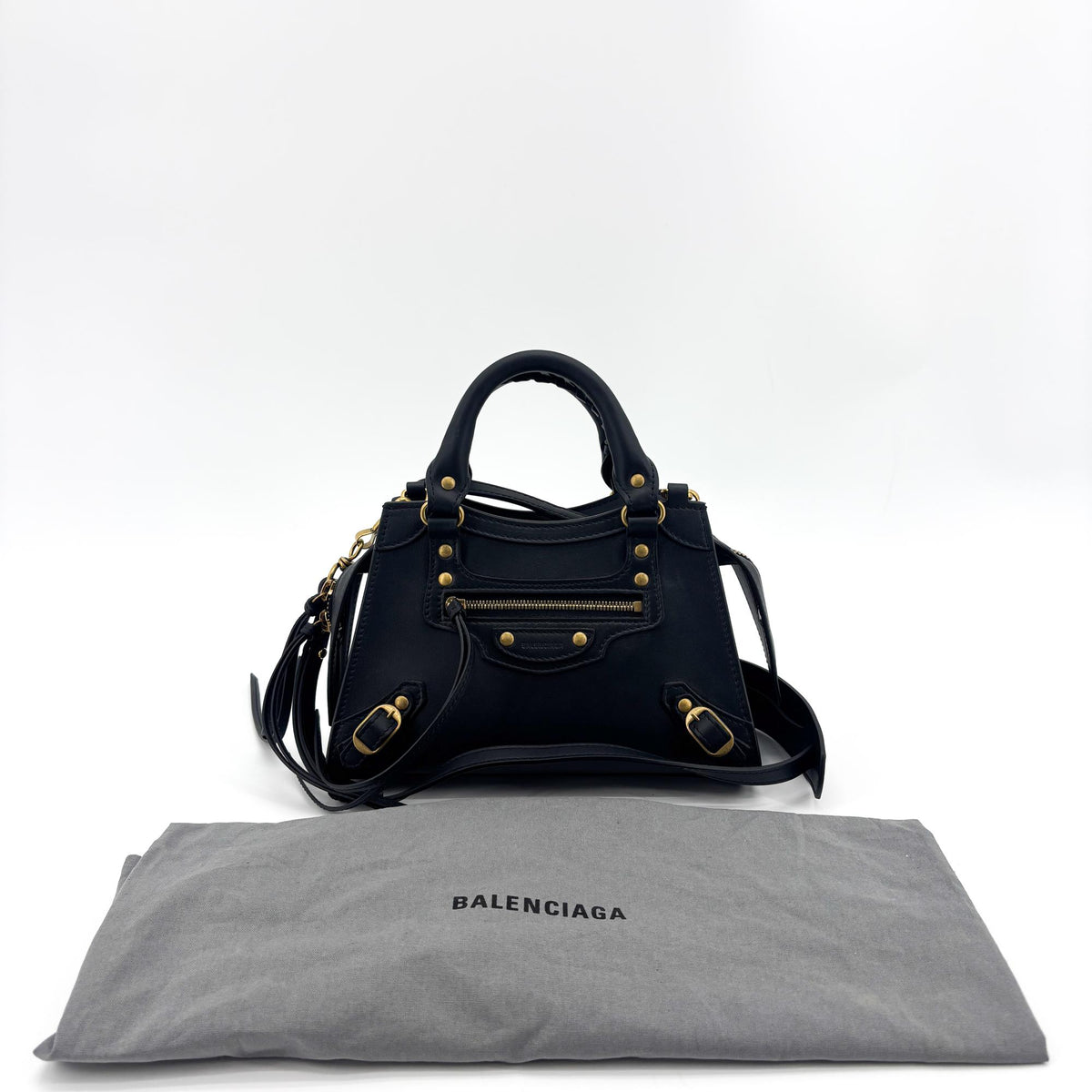 Balenciaga Neo Classic City Leather, Black, Leather, Handbag