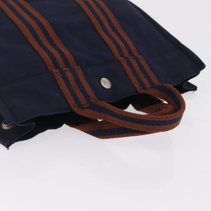 Hermes Fourre Tout Toile, Navy, Canvas, Tote Bag