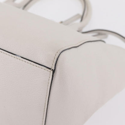 Miu Miu Madras Front Zip Leather, White, Leather, Tote Bag