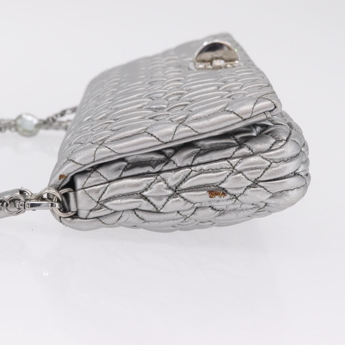 Miu Miu Crystal Clutch Matelasse Leather, Silver, Leather, Clutch