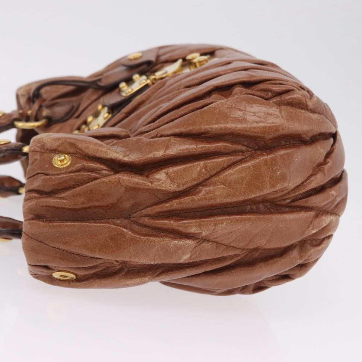 Miu Miu Coffer Satchel Matelasse Leather, Brown, Leather, Handbag