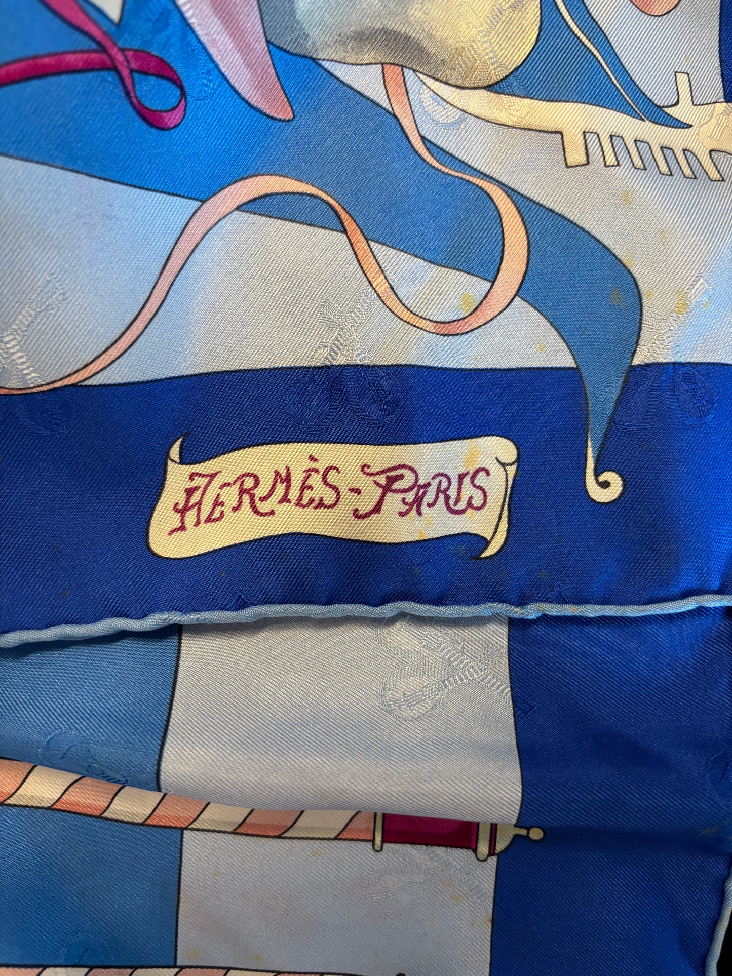 Hermes Carré 90 Le Carnaval de Venise, BLUE, SILK, Scarve & shawl
