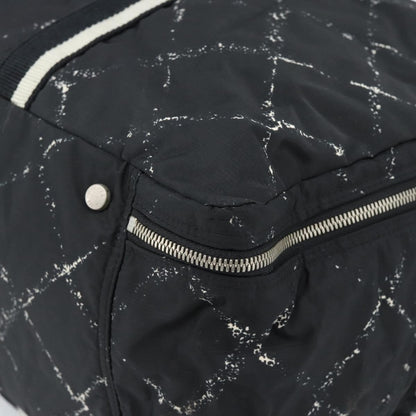 Chanel Travel Line Duffle Printed Nylon, Black, Nylon, Travel Bag
