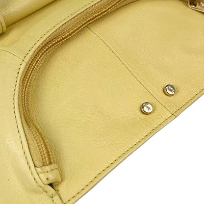Saint Laurent Mombasa Hobo Leather, Yellow, Leather, Shoulder Bag