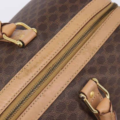 Celine Vintage Duffle Macadam Coated Canvas, Brown, PVC, Handbag