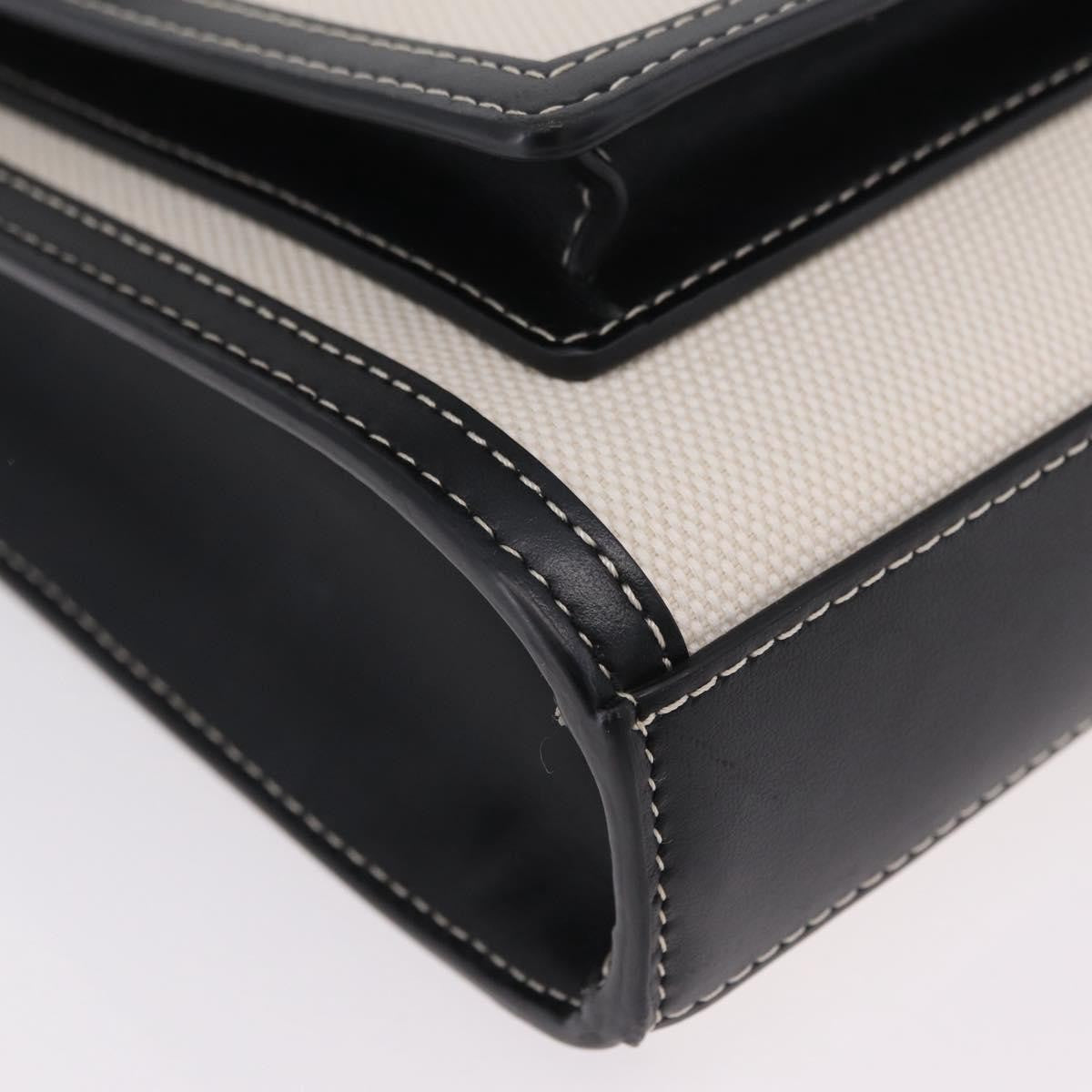 Burberry Logo Pocket Canvas with Leather, White, Canvas, Tote Bag