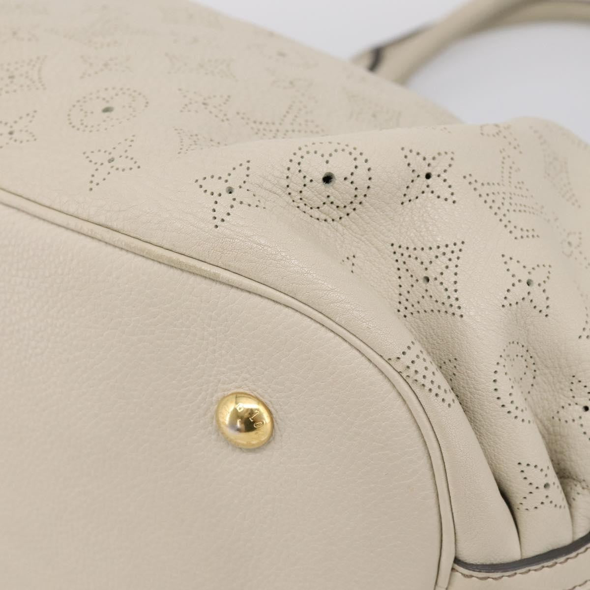 Louis Vuitton L Hobo Mahina Leather, Beige, Leather, Shoulder Bag