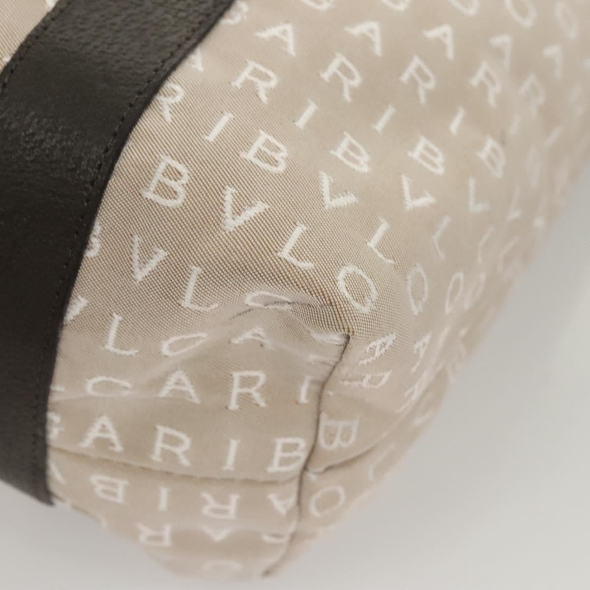 Bvlgari Logomania Canvas, Beige, Canvas, Shoulder Bag