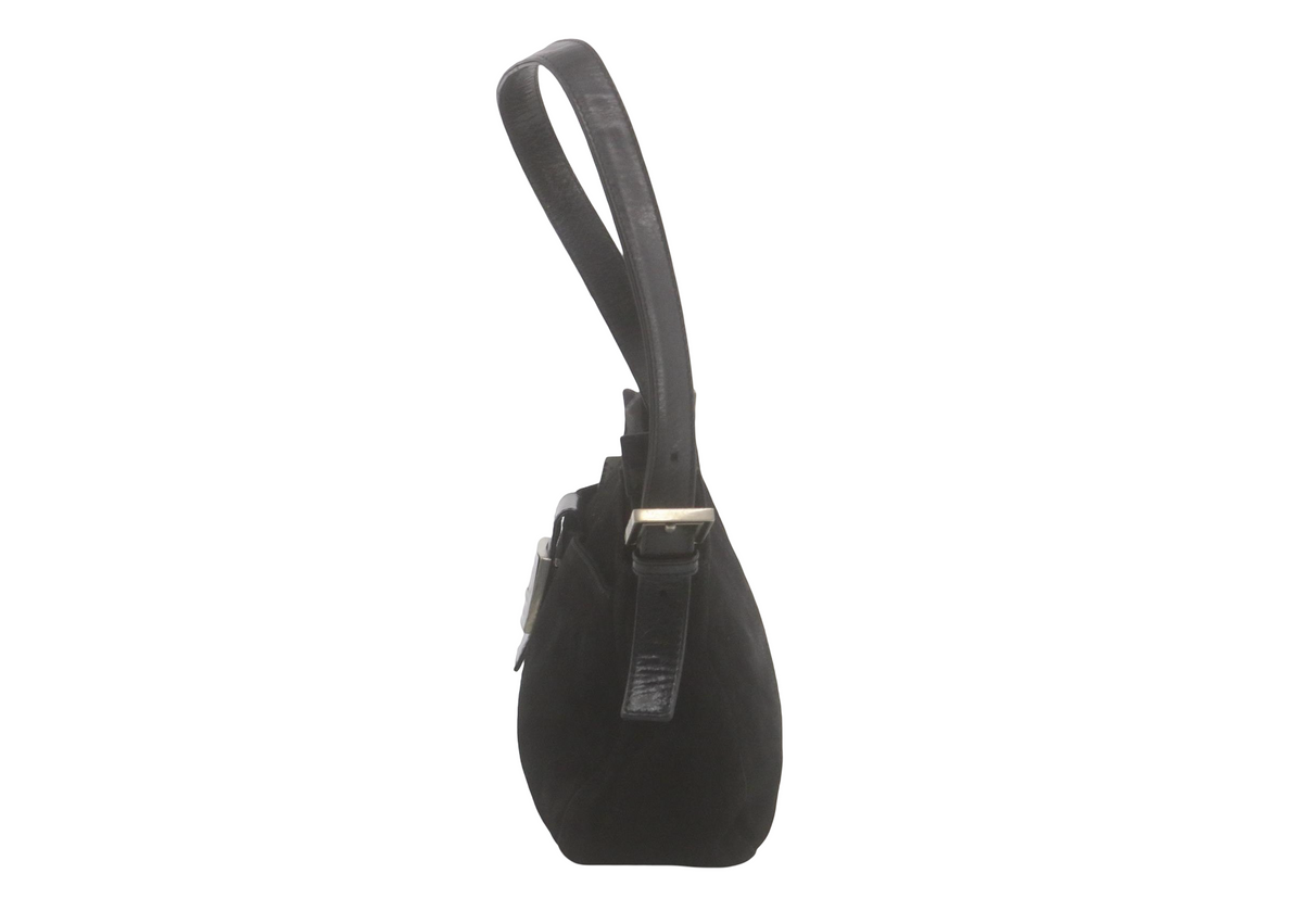 Fendi FENDI BAGUETTE SUEDE Suede noir, Black, Suede, Shoulder Bag