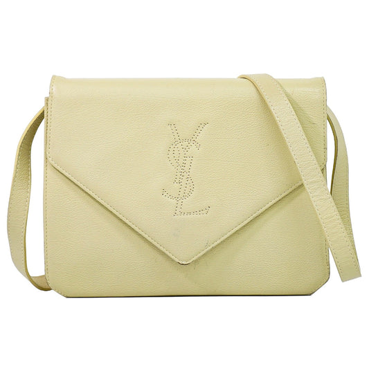Saint Laurent Uptown Leather, Beige, Leather, Crossbody Bag