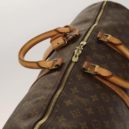 Louis Vuitton Keepall Bandouliere Bag Monogram Canvas, BROWN, LEATHER, Travel bag