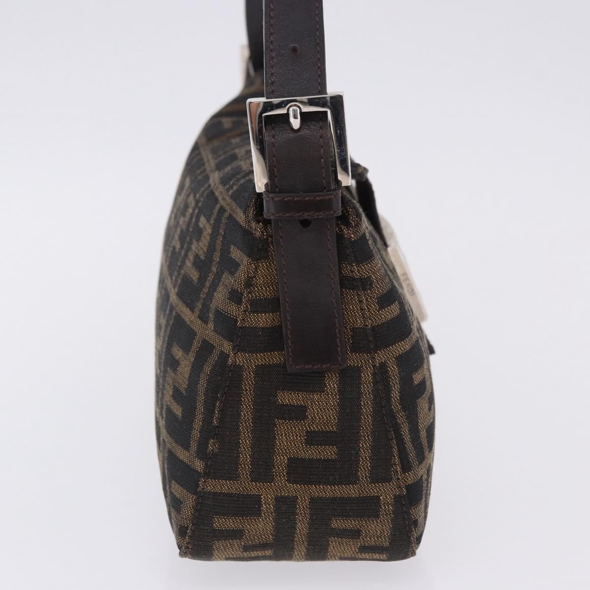 Fendi Baguette Pochette Zucca Canvas, Brown, Canvas, Clutch