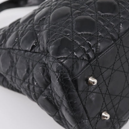 Christian Dior Soft Chain Cannage Quilt Patent, Black, Patent Leather, Tote Bag