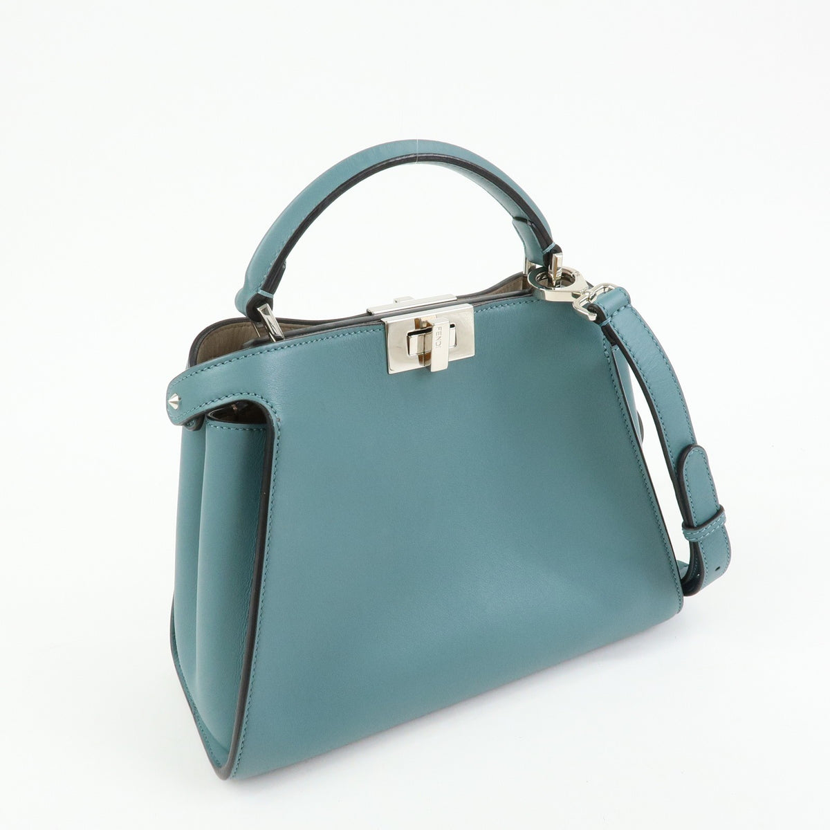 Fendi Peekaboo Essentially Leather, Blue, Leather, Handbag