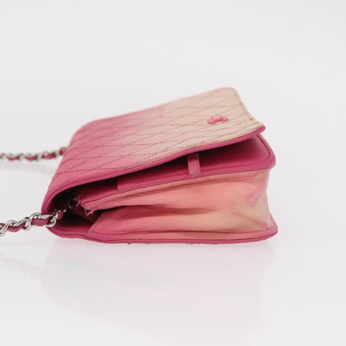 Chanel Wallet on Chain Quilted Ombre Lambskin, Pink, Leather, Crossbody Bag