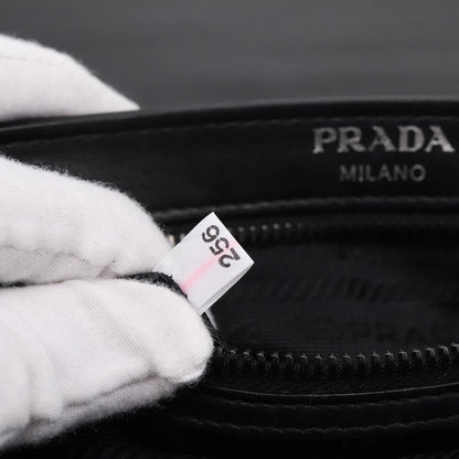 Prada Chain Flap Studded Glace Calf, White, Leather, Shoulder Bag